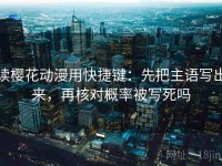 读樱花动漫用快捷键：先把主语写出来，再核对概率被写死吗