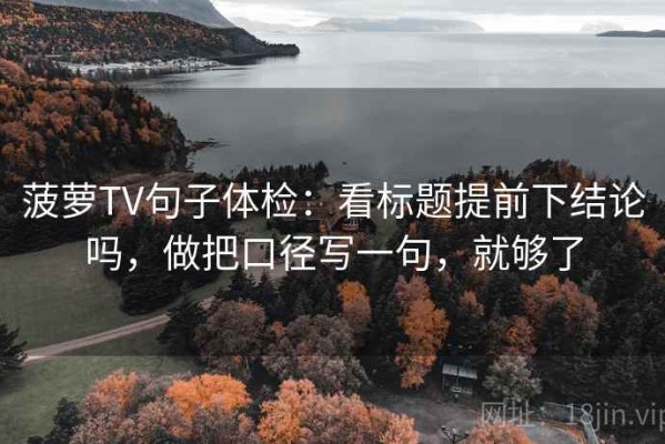 菠萝TV句子体检：看标题提前下结论吗，做把口径写一句，就够了