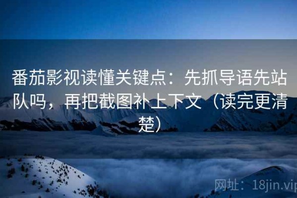 番茄影视读懂关键点：先抓导语先站队吗，再把截图补上下文（读完更清楚）