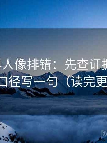 爱看机器人像排错：先查证据够用吗，再把口径写一句（读完更清楚）