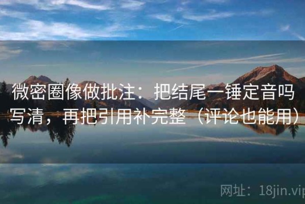 微密圈像做批注：把结尾一锤定音吗写清，再把引用补完整（评论也能用）