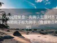 糖心Vlog短复盘：先确认主语对齐了吗，再把例子标为例子（像做旁白校对）