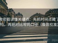 微密圈读懂关键点：先抓时间点藏了吗，再把对比写同口径（像做校准）