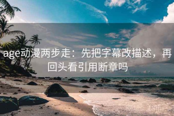 age动漫两步走：先把字幕改描述，再回头看引用断章吗