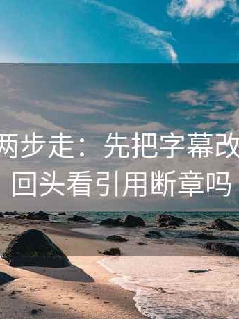 age动漫两步走：先把字幕改描述，再回头看引用断章吗