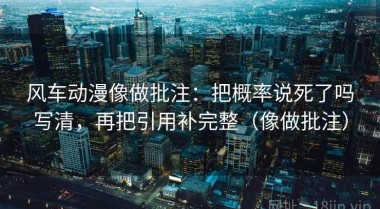 风车动漫像做批注：把概率说死了吗写清，再把引用补完整（像做批注）