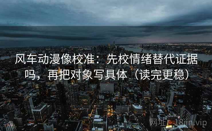 风车动漫像校准：先校情绪替代证据吗，再把对象写具体（读完更稳）