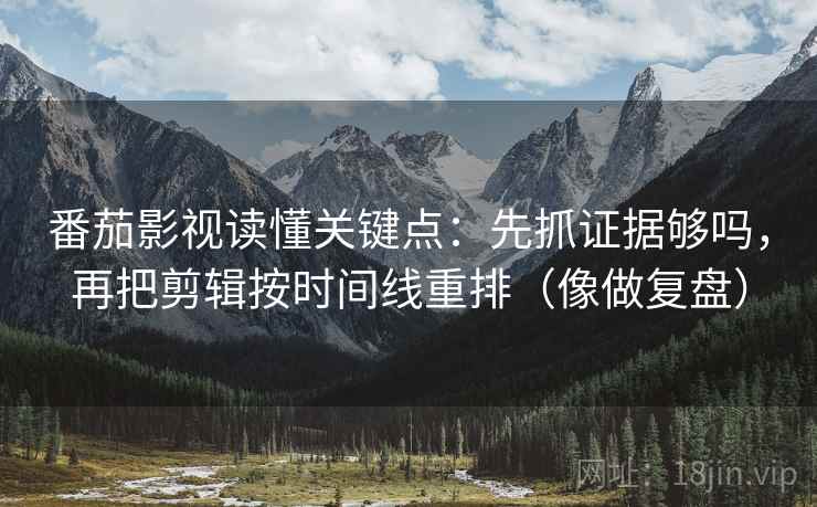 番茄影视读懂关键点：先抓证据够吗，再把剪辑按时间线重排（像做复盘）